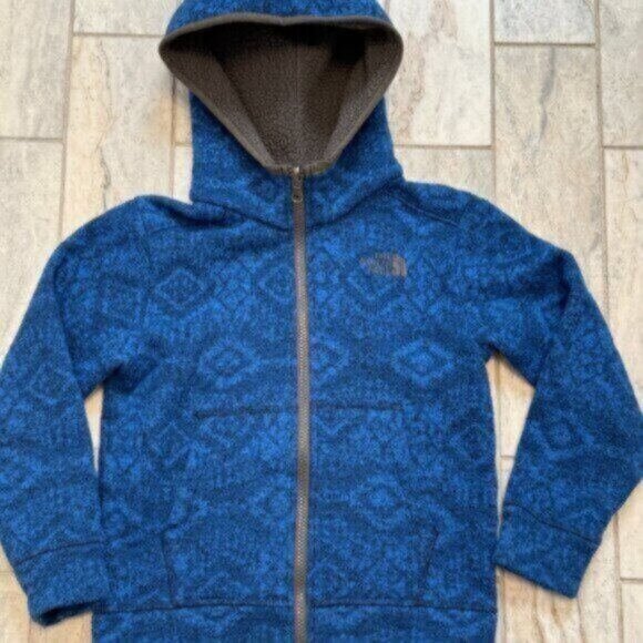 The North Face boys XS (6) blue/gray warm jacket